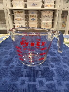 Pyrex Clear Glass Measuring Cup with Red Markings 1 Cup